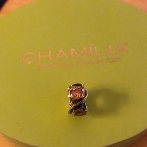 925 Chamilia forever light brown CZ charm